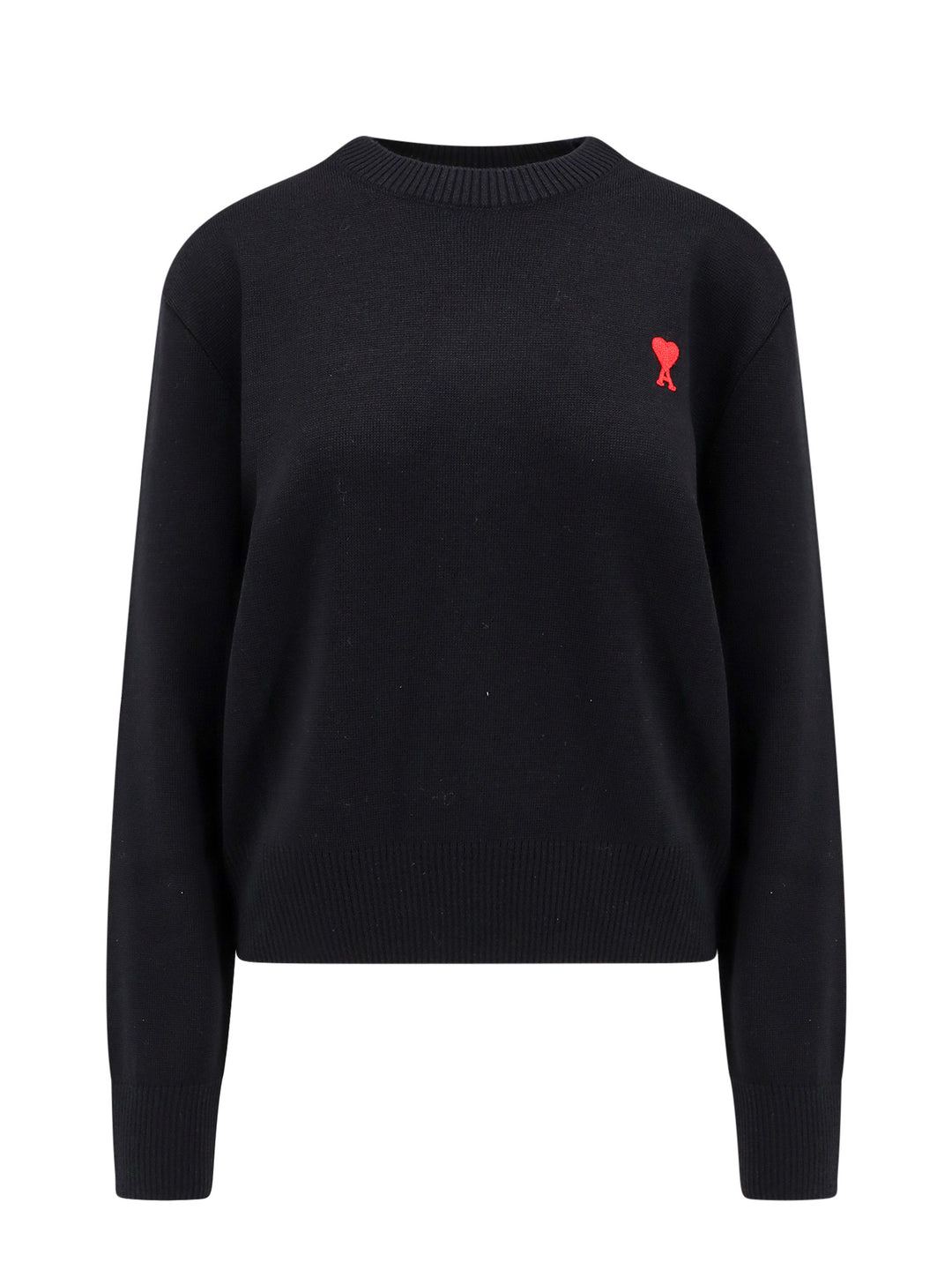 Extrafine merino wool sweater with embroidered logo