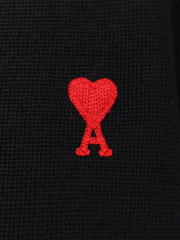 Extrafine merino wool sweater with embroidered logo