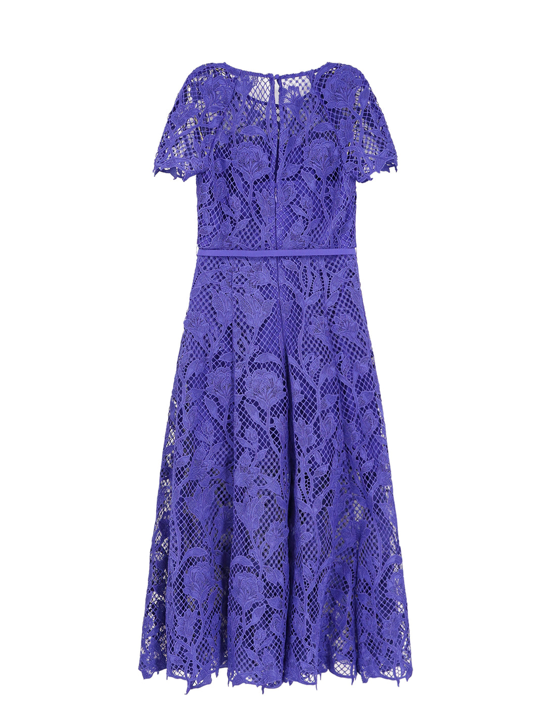 Lace dress with removable belt at waist