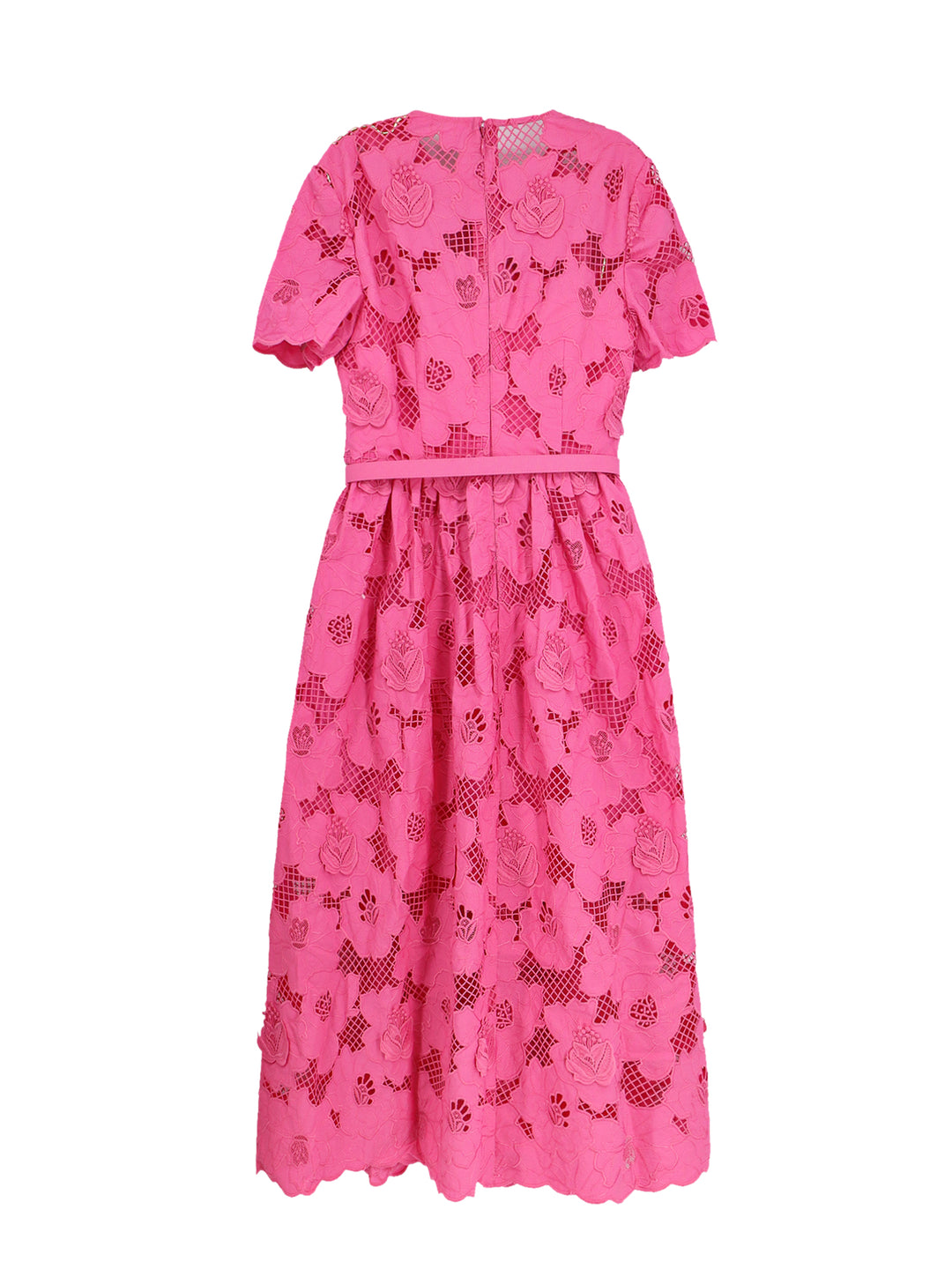 Cotton blend dress with all-over embroideries