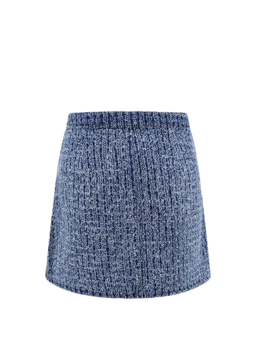 Cotton blend skirt with textured denim effect