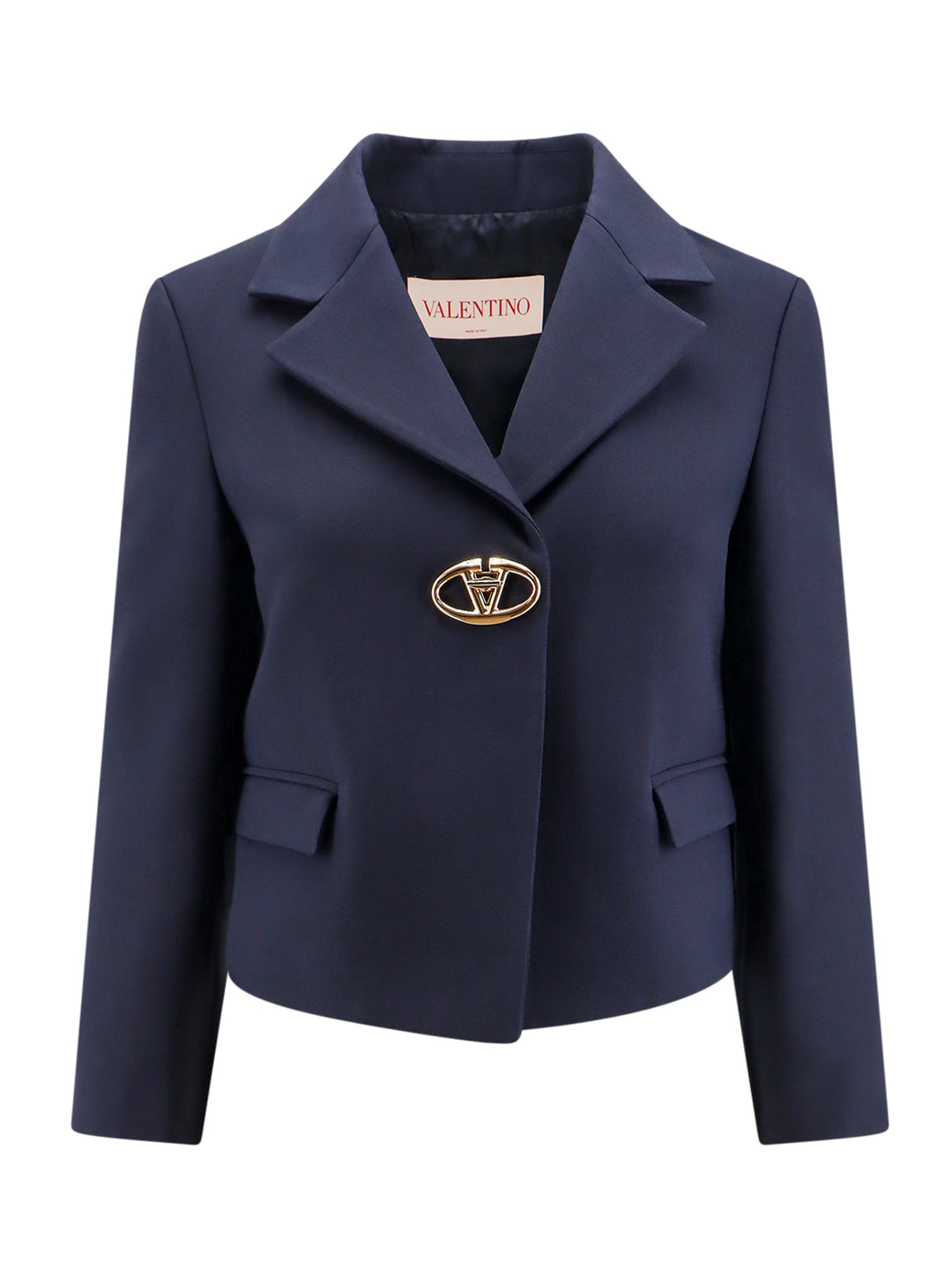 Virgin wool and silk blazer with iconic logo detail