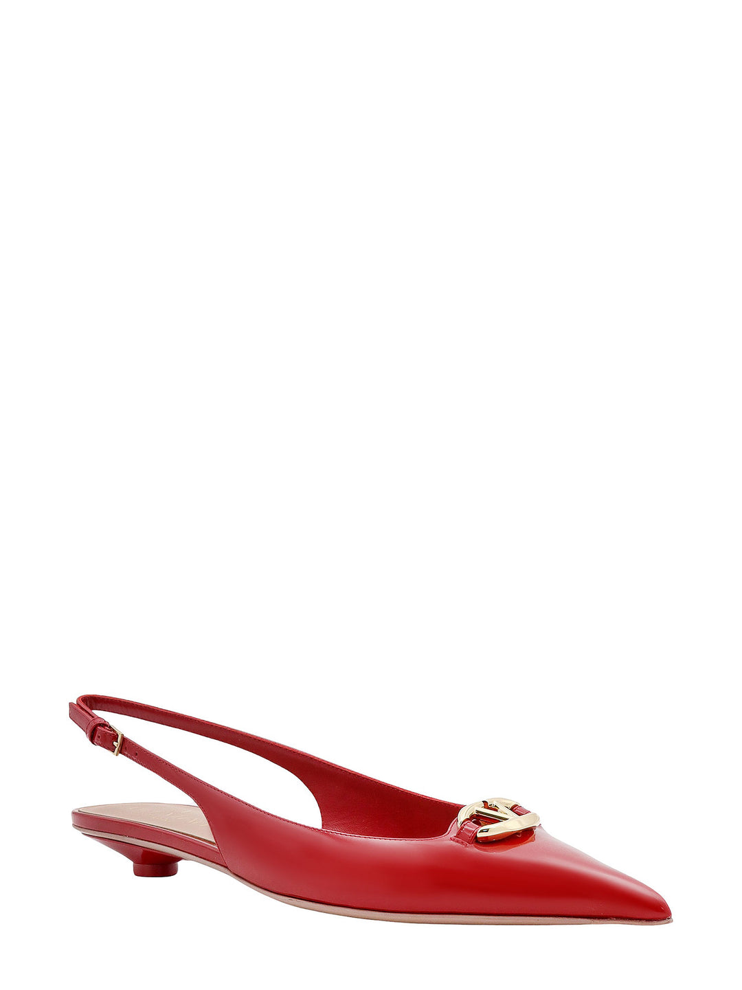 Patent leather slingback with VLogo Signature detail