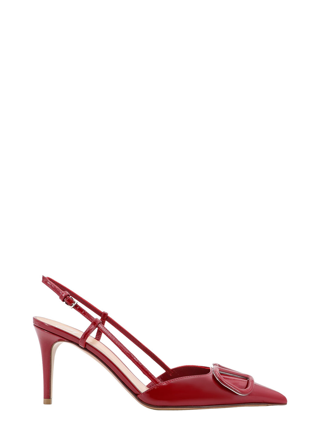 Patent leather slingback with VLogo Signature detail