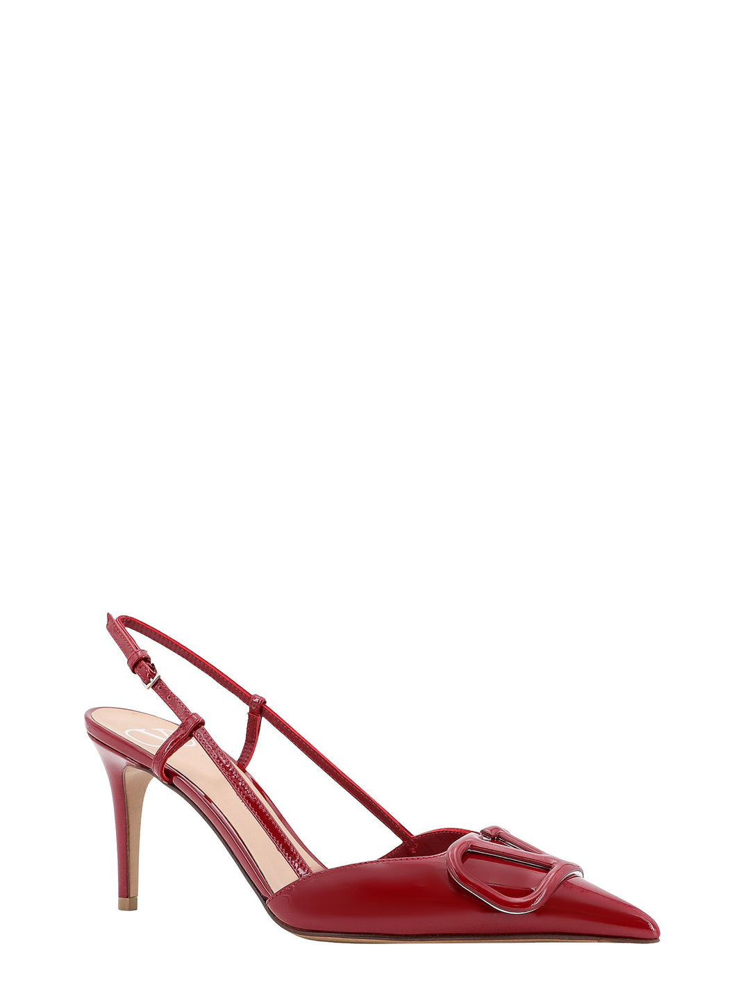 Patent leather slingback with VLogo Signature detail