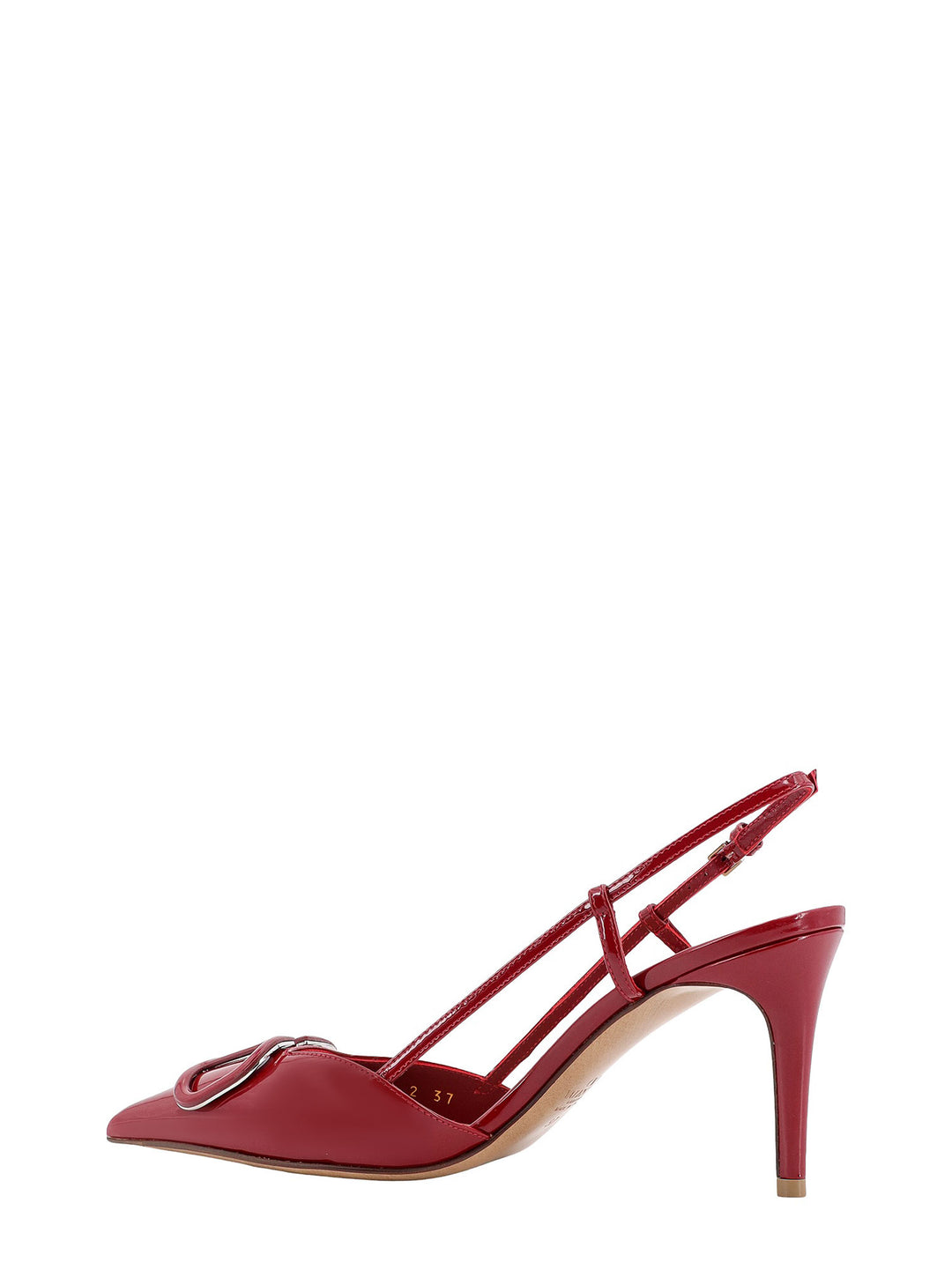 Patent leather slingback with VLogo Signature detail