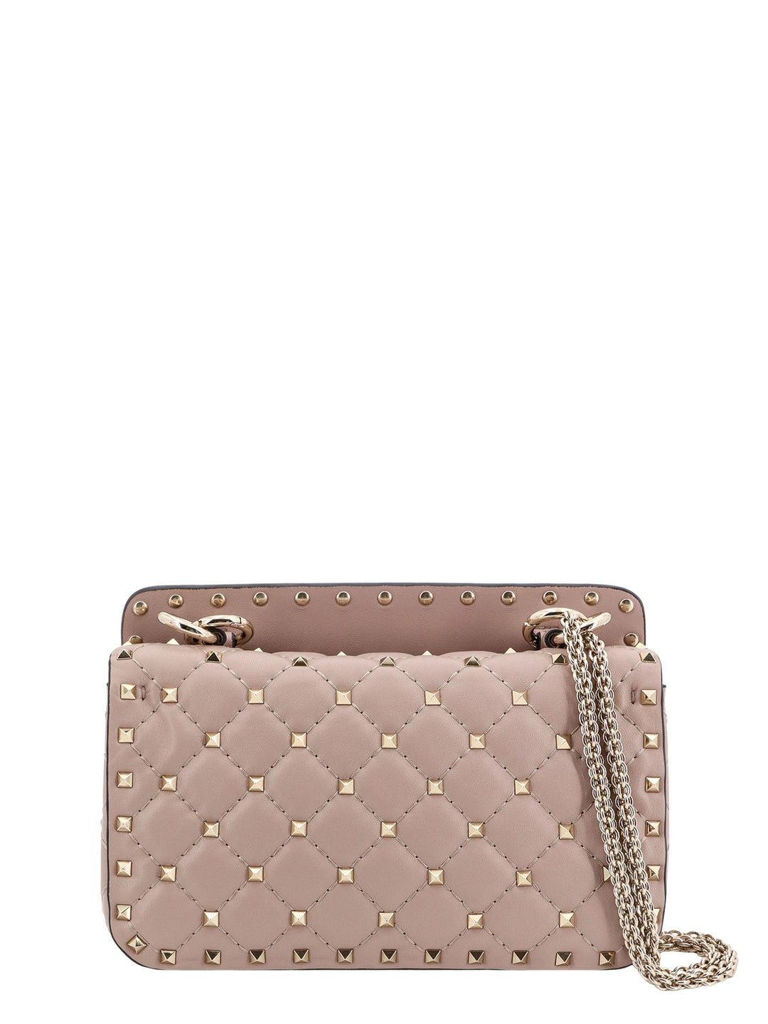 Leather shoulder bag with iconic studs