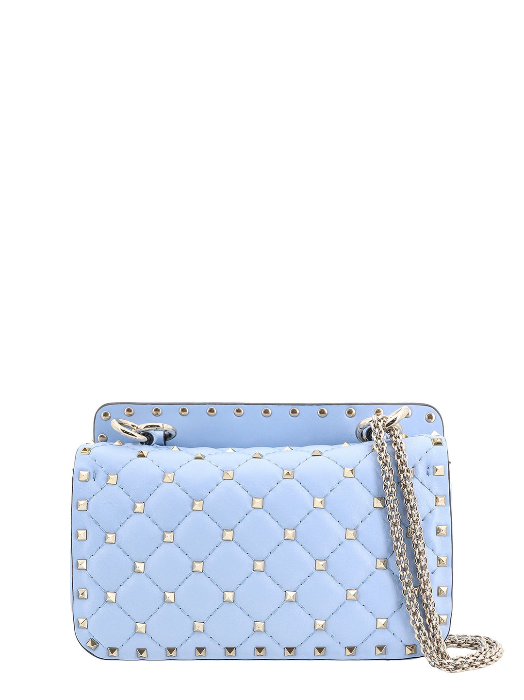 Leather shoulder bag with iconic studs