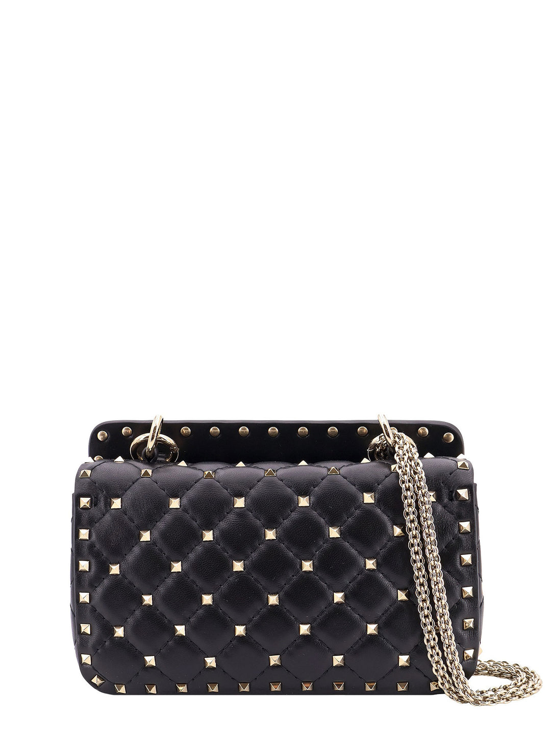 Leather shoulder bag with iconic studs