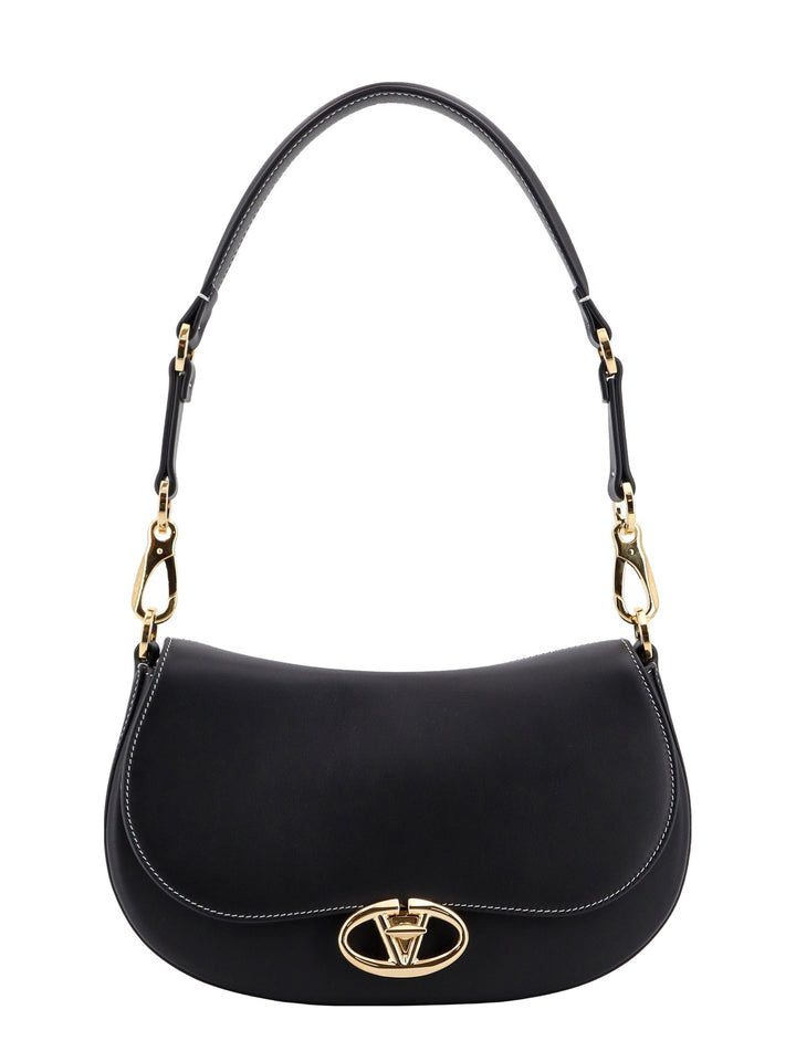 Leather shoulder bag with VLogo Signature detail