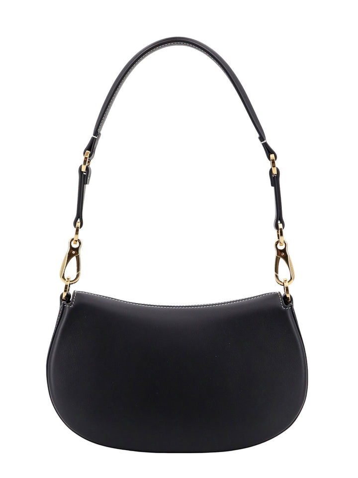 Leather shoulder bag with VLogo Signature detail