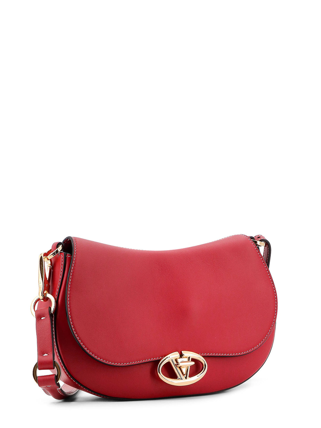 Leather shoulder bag with VLogo Signature detail