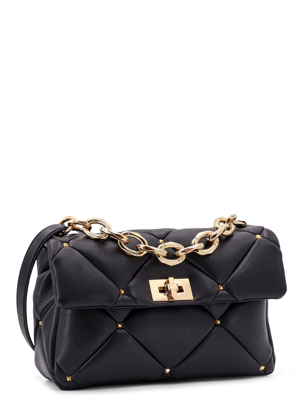 Roman Stud matelassé leather shoulder bag with iconic studs