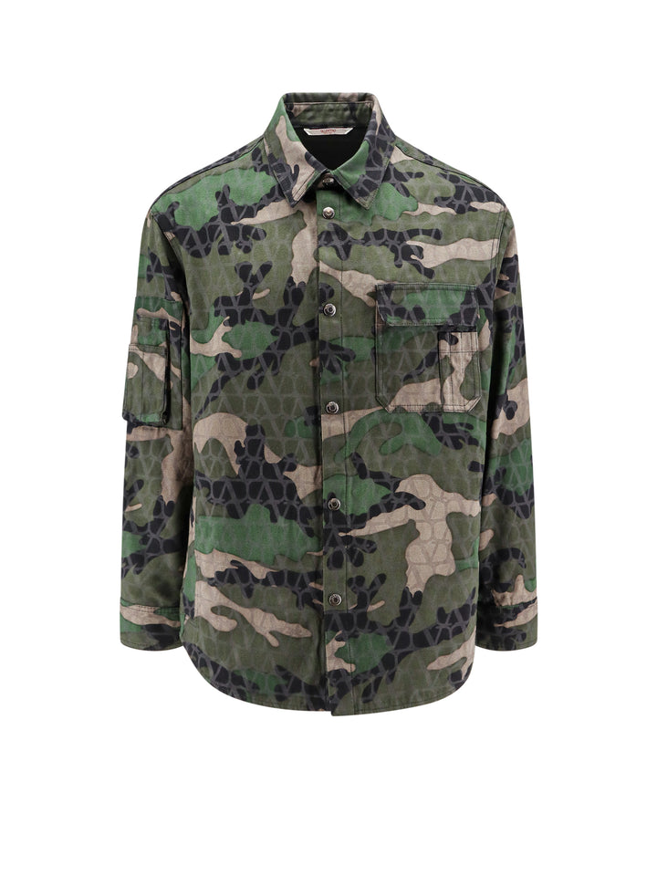 Cotton jacket with Camouflage motif