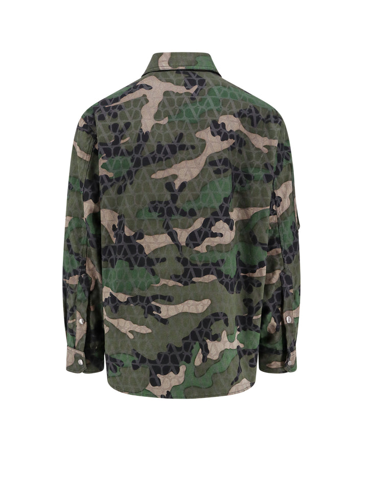 Cotton jacket with Camouflage motif