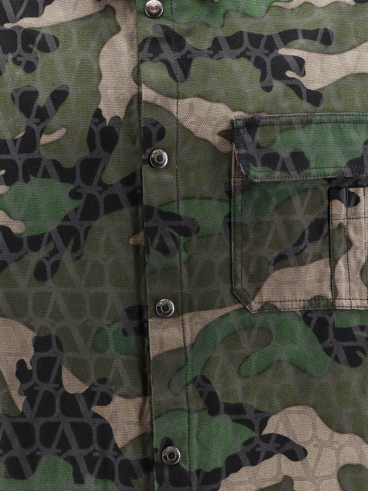 Cotton jacket with Camouflage motif