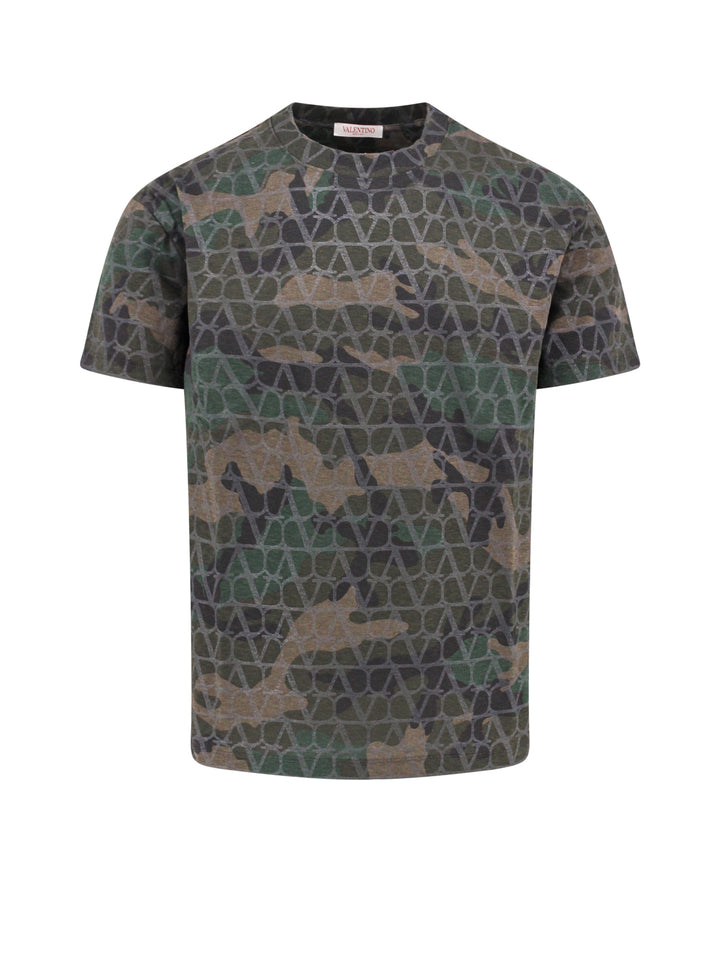 Cotton t-shirt with camouflage print