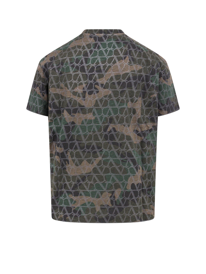 Cotton t-shirt with camouflage print