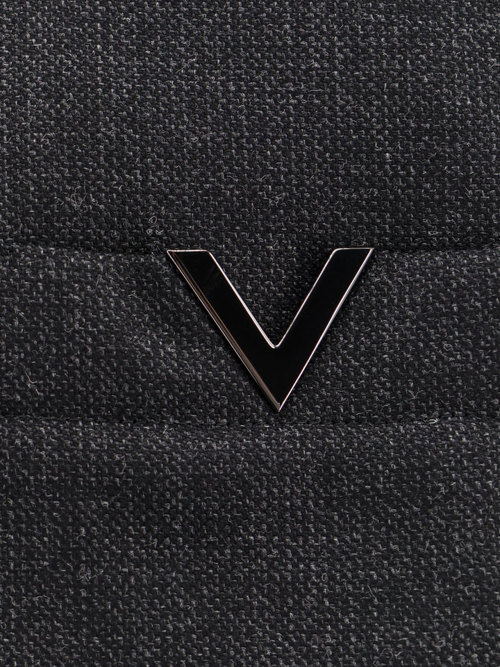 Virgin wool jacket with metal V-Detail