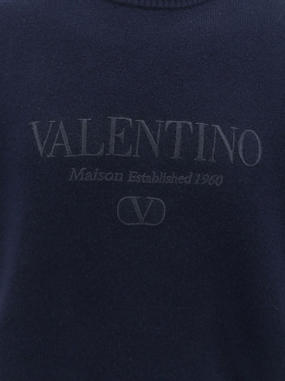 Virgin wool sweater with embroidered logo