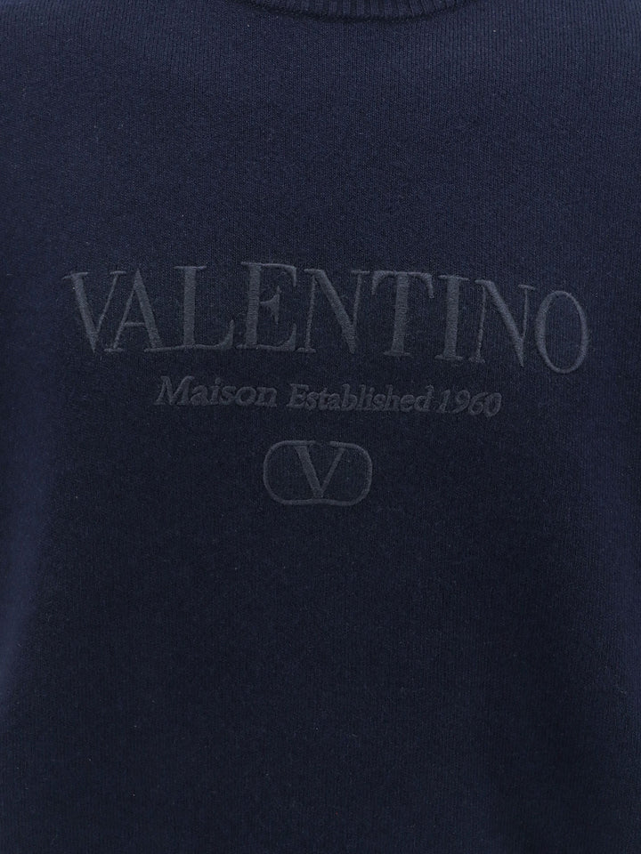 Virgin wool sweater with embroidered logo