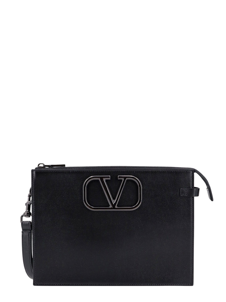 VLogo Signature Valentino Garavani Leather Pouch