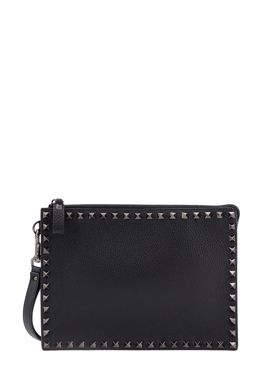 Leather clutch with iconic studs