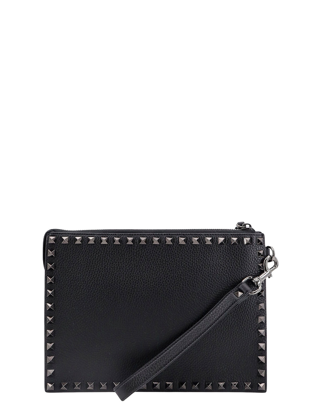 Leather clutch with iconic studs