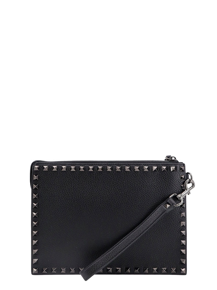 Leather clutch with iconic studs