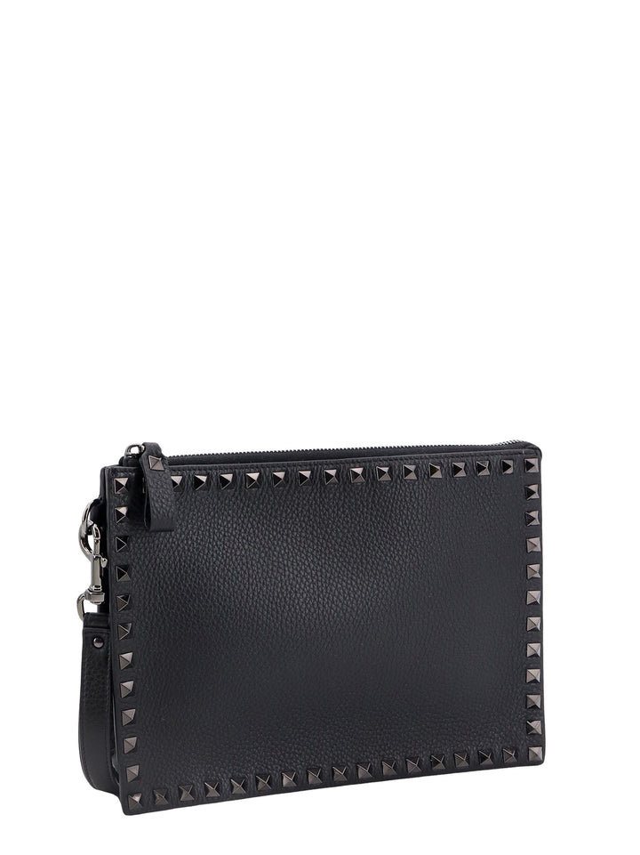 Leather clutch with iconic studs