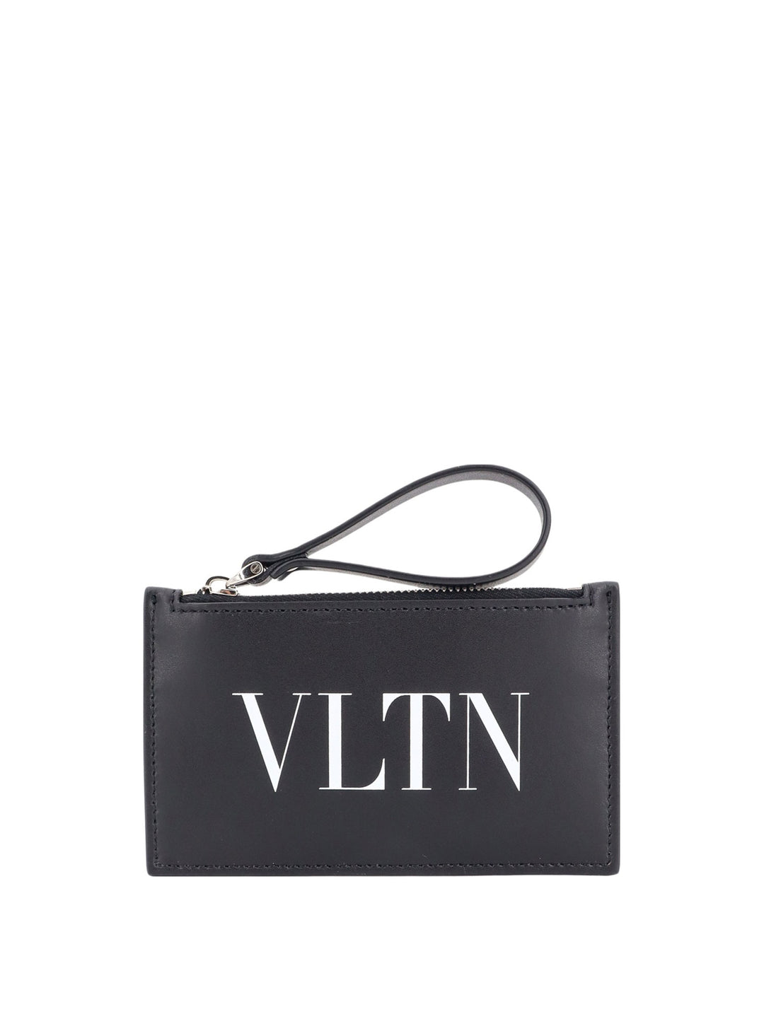 Leather card holder with VLTN print