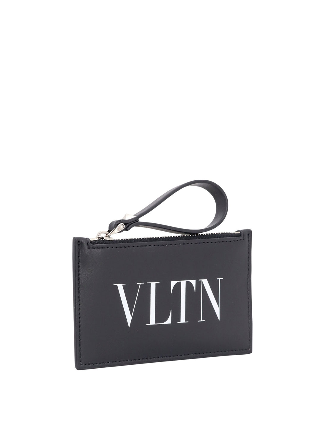 Leather card holder with VLTN print