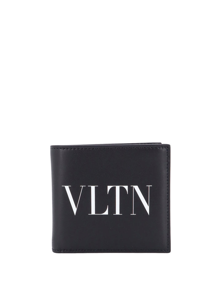 Leather wallet with VLTN print