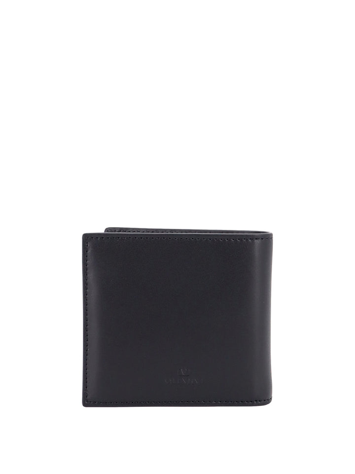 Leather wallet with VLTN print