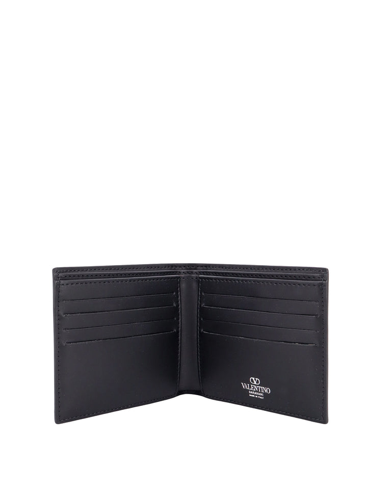 Leather wallet with VLTN print