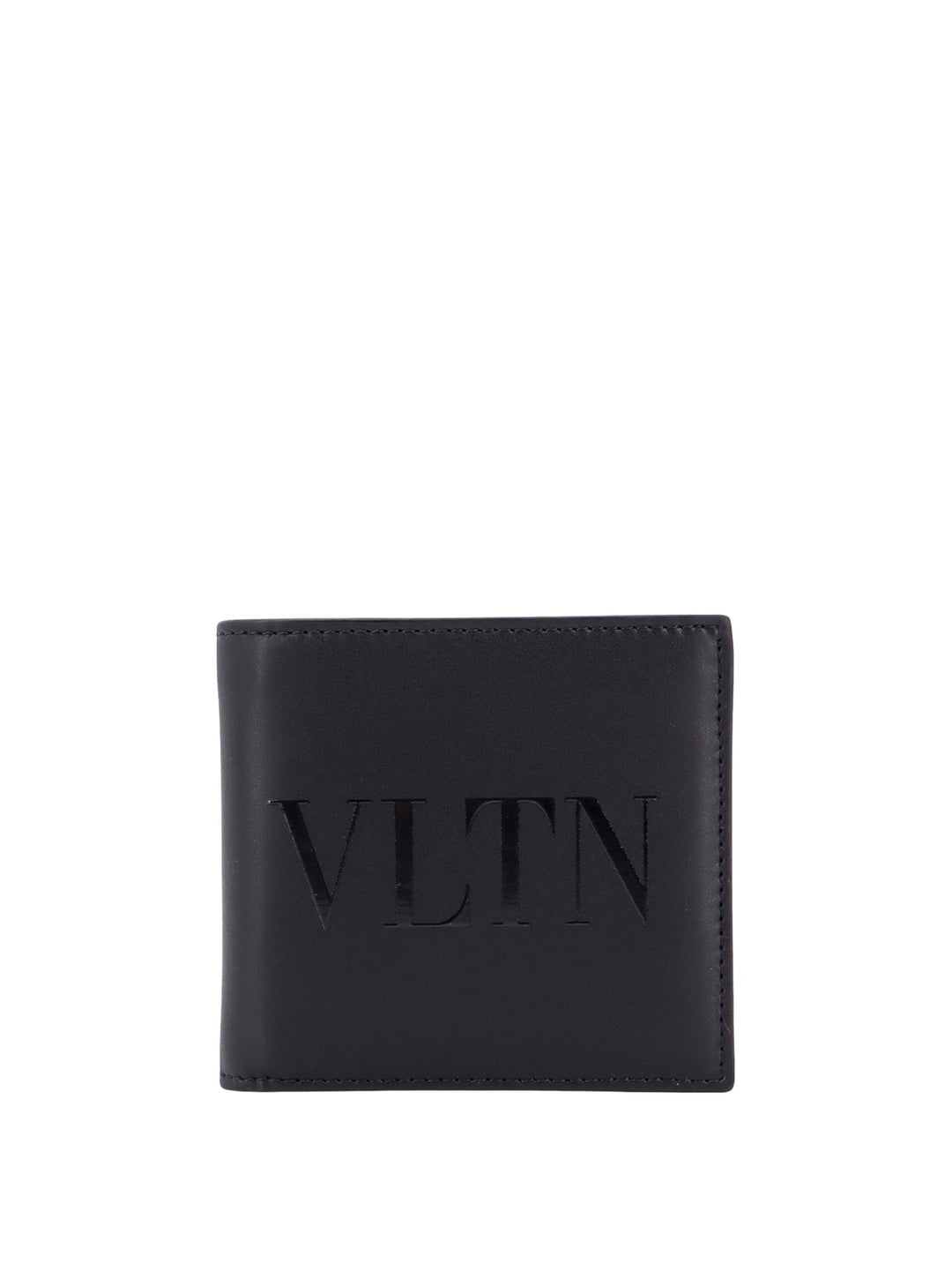 Leather wallet with VLTN print