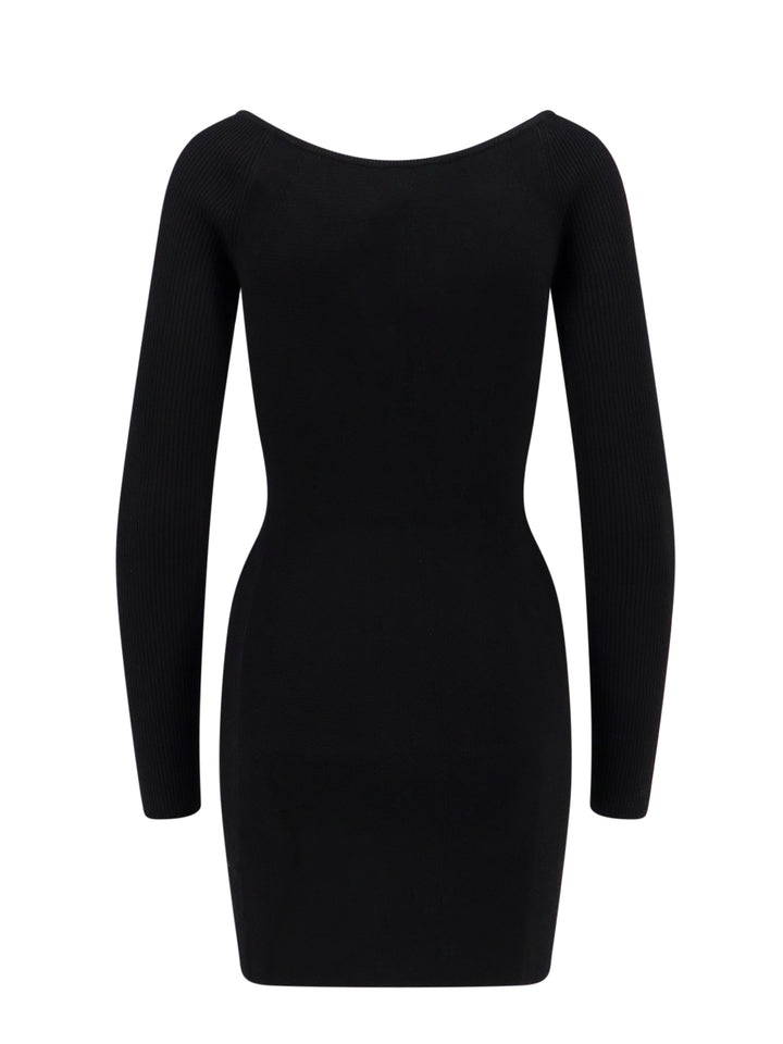 Viscose blend dress with metal Oval-D logo