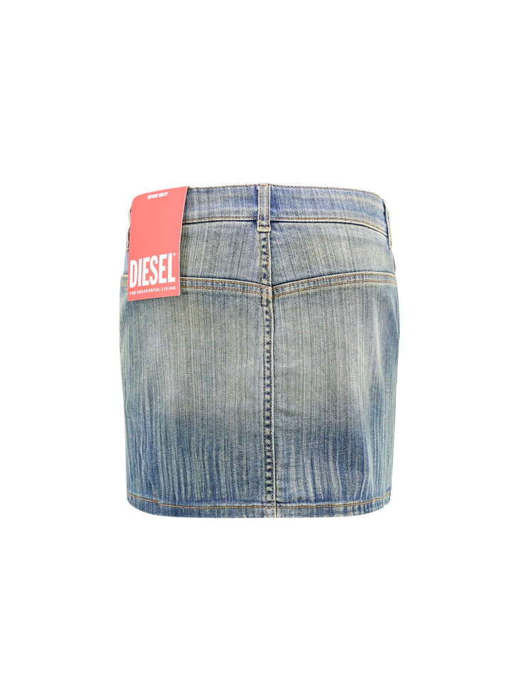 Denim skirt with washedout effect