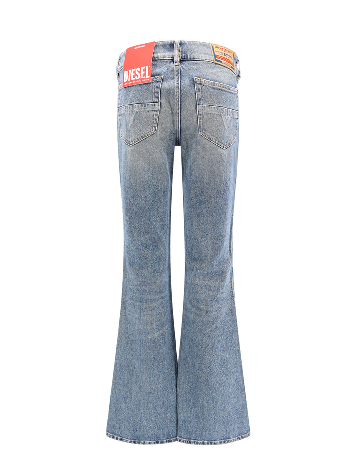 Cotton jeans with back logo patch