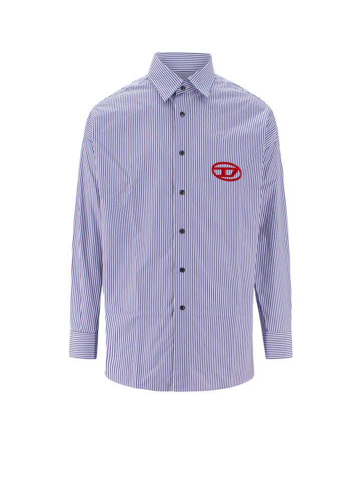 Cotton shirt with striped motif