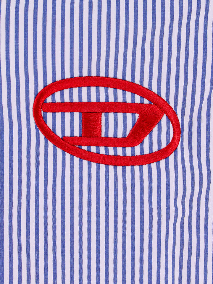 Cotton shirt with striped motif