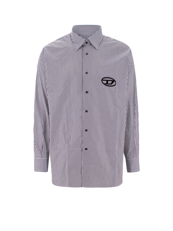 Cotton shirt with striped motif