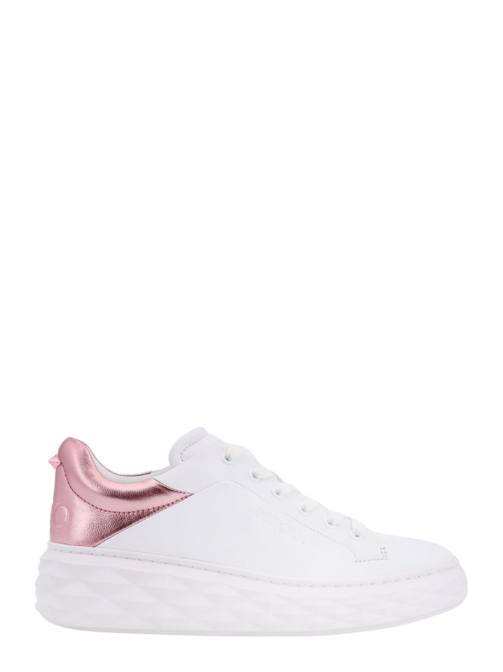 Leather sneakers with contrasting laminated detail