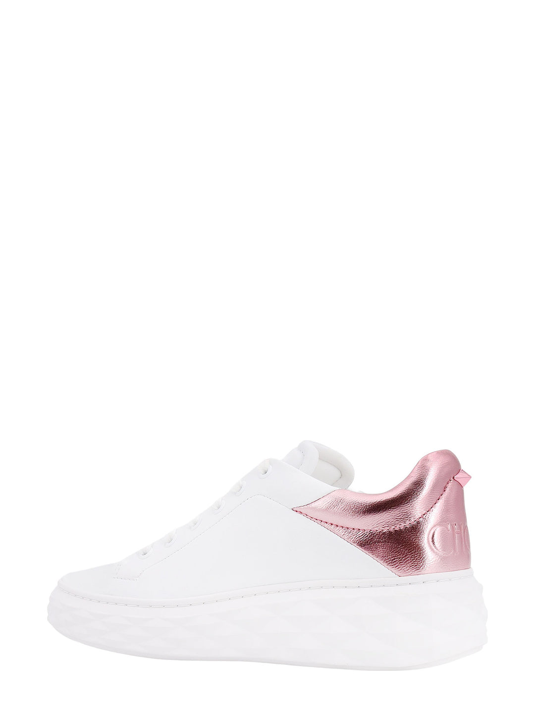 Leather sneakers with contrasting laminated detail