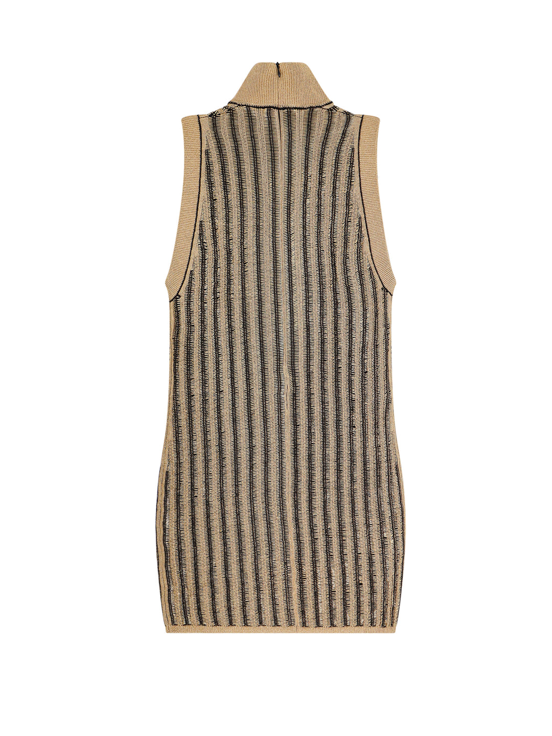 Wool blend dress with metallized effect