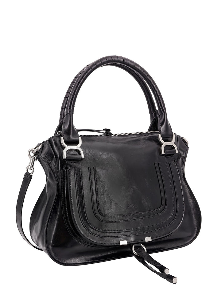 Leather shoulder bag with removable shoulder strap