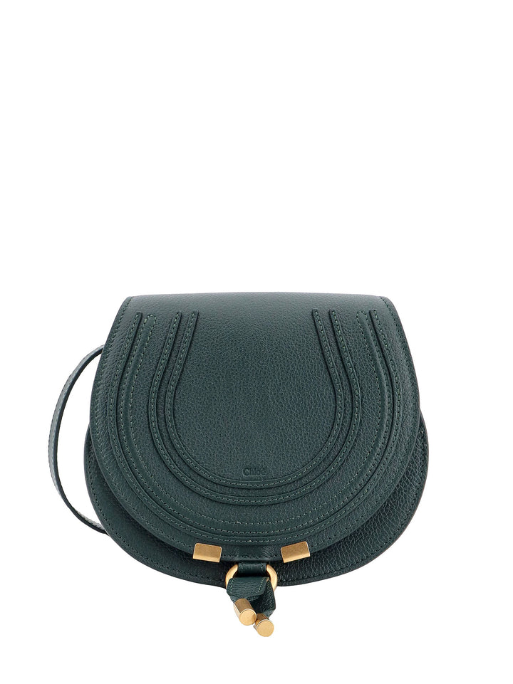 Marcie Small leather shoulder bag with logo engraving