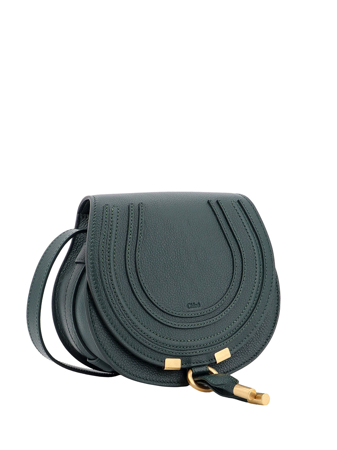 Marcie Small leather shoulder bag with logo engraving