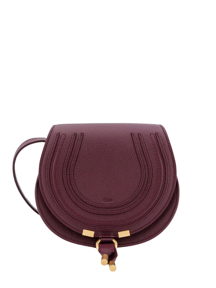 Marcie Small leather shoulder bag with logo engraving