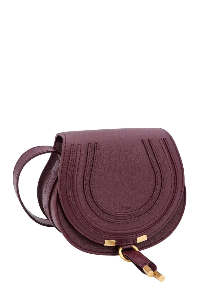 Marcie Small leather shoulder bag with logo engraving